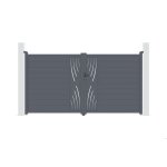 Lot portail battant et motorisation - casanoov - veleta - 3m h. 176cm - gris anthracite - aluminium / ...