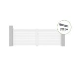 Lot portail battant et motorisation - casanoov - vogel - 35m h. 125cm - blanc - aluminium / motorisation ...