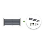 Lot portail battant et motorisation - casanoov - vogel - 35m h. 143cm - gris - aluminium / motorisation ...