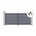 Lot portail battant et motorisation - casanoov - vogel - 3m h. 143cm - gris - aluminium / motorisation ...