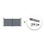 Lot portail battant et motorisation - casanoov - vogel - 3m h. 161cm - gris - aluminium / motorisation ...