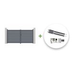 Lot portail battant et motorisation - casanoov - vogel - 3m h. 178cm - gris - aluminium / motorisation ...