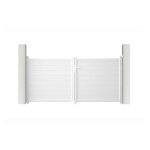 Lot portail battant et portillon - casanoov - eiger - 3m h. 145cm / portillon 1m h. 145 cm - blanc - ...
