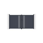 Lot portail battant et portillon - casanoov - giona - 3m h. 181cm / portillon 1m h. 181cm - gris anthracite ...