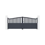 Lot portail battant et portillon - casanoov - meije - 34m h. 140cm / portillon 1m h. 140cm - gris anthracite ...