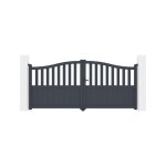 Lot portail battant et portillon - casanoov - meije - 3m 140cm / portillon 1m h. 140cm - gris anthracite ...
