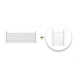 Lot portail battant et portillon - casanoov - vogel - 4m h. 143cm / portillon 1m h. 143cm - blanc - aluminium ...