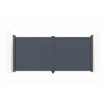 Lot portail battant et poteaux - casanoov - eiger - aluminium - 35m h. 161cm - gris anthracite / 2 poteaux ... Lot portail battant et poteaux - casanoov - eiger - aluminium - 35m h. 161cm - gris anthracite / 2 poteaux ...