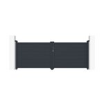Lot portail battant et poteaux - casanoov - eiger - aluminium - 3m h. 114cm - gris anthracite / 2 poteaux ... Lot portail battant et poteaux - casanoov - eiger - aluminium - 3m h. 114cm - gris anthracite / 2 poteaux ...