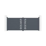 Lot portail battant et poteaux - casanoov - sunny - 35m h. 145cm - aluminium - gris anthracite / 2 poteaux ...
