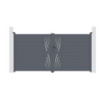 Lot portail battant et poteaux - casanoov - veleta - 35m h. 176cm - gris anthracite - aluminium / 2 poteaux ...