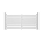 Lot portail battant et poteaux - casanoov - vogel - 3m h. 143cm - blanc - aluminium / 2 poteaux eifel ... Lot portail battant et poteaux - casanoov - vogel - 3m h. 143cm - blanc - aluminium / 2 poteaux eifel ...