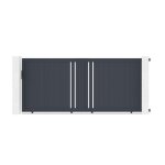 Lot portail coulissant et motorisation - casanoov - 35m giona h. 158cm - gris anthracite - aluminium ...