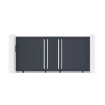 Lot portail coulissant et motorisation - casanoov - 3m giona h. 142cm - gris anthracite - aluminium / ...