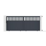 Lot portail coulissant et motorisation - casanoov - santis - 3m h. 162cm - gris anthracite - aluminium ...