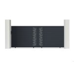Lot portail coulissant et portillon - casanoov - arlberg - 4m h. 163cm / portillon 1m h. 163cm - gris ...