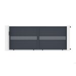 Lot portail coulissant et portillon - casanoov - cimone - 4m h. 162cm / portillon 1m h. 162cm - gris ...