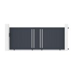 Lot portail coulissant et portillon - casanoov - giona - 35m h. 142cm / portillon 1m h. 142cm - gris ...