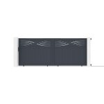 Lot portail coulissant et portillon - casanoov - halti - 4m h. 163cm / portillon 1m h. 163cm - aluminium ...