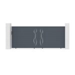 Lot portail coulissant et portillon - casanoov - life - 4m h. 163cm / portillon 1m h. 163cm - gris anthracite ...