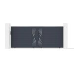 Lot portail coulissant et portillon - casanoov - veleta - 4m h. 163cm / portillon 1m h. 163cm - gris ...