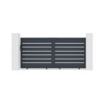 Lot portail coulissant et portillon - casanoov - vogel - 3m h. 145cm / portillon 1m h. 145cm - gris - ...