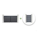 Lot portail coulissant et portillon - casanoov - vogel - 3m h. 163cm / portillon 1m h. 163cm - gris - ...