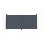 Lot portail et motorisation - casanoov - eiger - 3m h. 161cm - battant - gris anthracite - aluminium ...