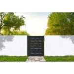 Lot portillon et poteaux - casanoov - nali arlberg - 1m h. 120cm - noir mat - acier / 2 poteaux dario ...