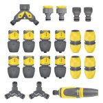 Lot de raccords rapides darrosage - jardibric - 8 pi�ces - s�lecteur double - adaptateur - lance darrosage ...
