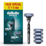 Lot rasoir rechargeable gillette mach3 h + 1 + lames gillette mach3 x4