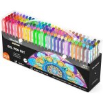 Lot de stylos gel multicolores - febest - 260 pi�ces - 130 recharges incluses - paillette m�tallique ...