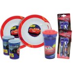 Lot vaisselle - fun house - disney cars - 2 verres 2 assiettes creuses �16 cm 2 lots de couverts gobelet ...
