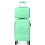Lot valise cabine 55cm plus un vanity rigide - vert eau - lm10712