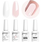 Lot de vernis gel semi - permanent et base top coat pour french manucure gel uv / led soak off nail art ...