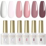 Lot vernis semi permanent blanc rose clair rose couleur davoine 6 couleurs vernis  ongles gel uv led ...