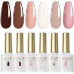Lot vernis semi permanent marron nude rose clair rose 6 couleurs vernis  ongles gels semi - permanents ...