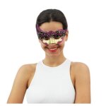 Loup masque visage vnitien - rose or