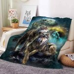 Loup plaid couverture polaire en flanellecouverture de canap jet de lit animal couverture de voyage ...