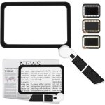 Loupe 5x avec lumi�regrande loupe de lecture rectangulaire avec 48 led pour seniors d�g�n�rescence maculaire ...