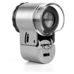 Loupe bijoutier 50x loupe en m�tal pliable avec lumi�re led et uv grossissante verre loupe de poche pour ...