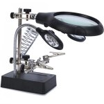 Loupe avec clip de fixation et base pour coldar avec lumières led Loupe avec clip de fixation et base pour coldar avec lumières led
