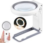 Loupe eclairante à main sur pied avec 18 led lumière, 10x 30x loupe de table avec support pliable pour ... Loupe eclairante à main sur pied avec 18 led lumière, 10x 30x loupe de table avec support pliable pour ...