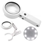 Loupe lumineuse portable - grossissement 5x et 11x 8 led chargement usb