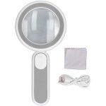 Loupe de poche loupe optique 20x avec 21 lumi�res led commutateur tactile de charge usb gris blanc loupe ...