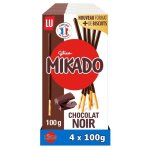 Lu - 4 botes de mikado - biscuits napps au chocolat noir - (4x90g)