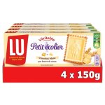 Lu - 4 botes du petit ecolier - biscuits petit beurre napps au chocolat blanc - (4x150g)