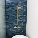 Luisa ensemble barre de douche or bross 3 pices essebagno