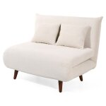 Lumi - banquette convertible clic - clac 1 place en velours ctel - beige