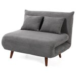 Lumi - banquette convertible clic - clac 1 place en velours ctel - gris